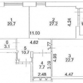 Схема квартиры, 7 этаж 1.2