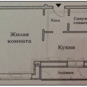 План-схема однокомнатной квартиры Оболенский переулок, д. 9к2
