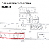 Схема-план с частью 1-го этажа, которая сдаётся на данный момент в аренду в Ростокино, на Сельскохозяйственной 12А